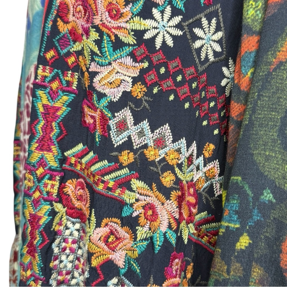 JOHN MARK Embroidered‎ Patchwork Boho Kimono Jack… - image 6